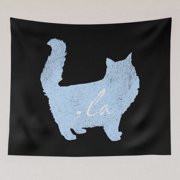 Item preview, Sky Blue Cat Silhouette With Quotes From 2024 Election -,la / Comma la / Kamala / Kamala Harris designed and sold by franzandsabina.