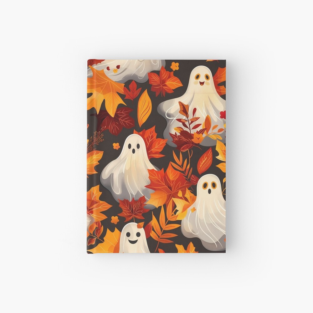 Hardcover Journal: Spooky Fall Vibes Ghosts