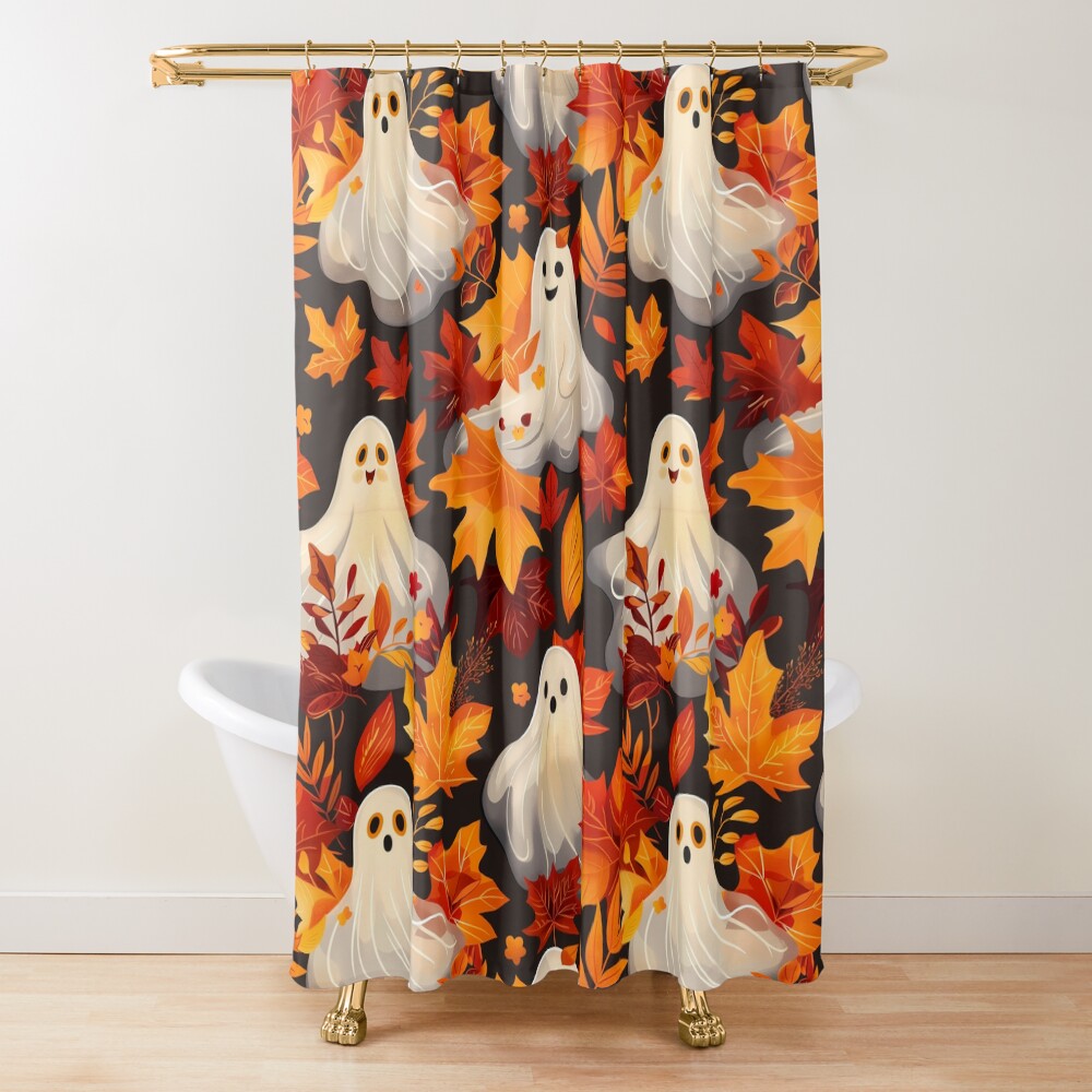 Spooky Fall Vibes Ghosts Shower Curtain