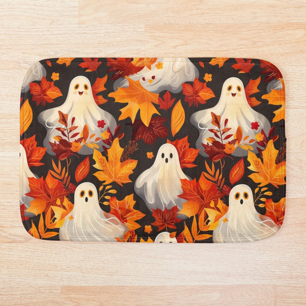 Bath Mat: Spooky Fall Vibes Ghosts