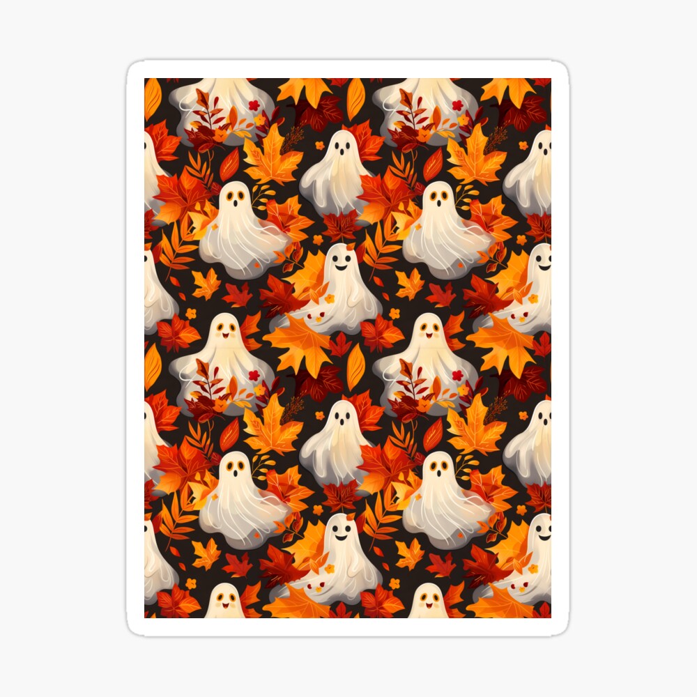 Sticker Spooky Fall Vibes Ghosts