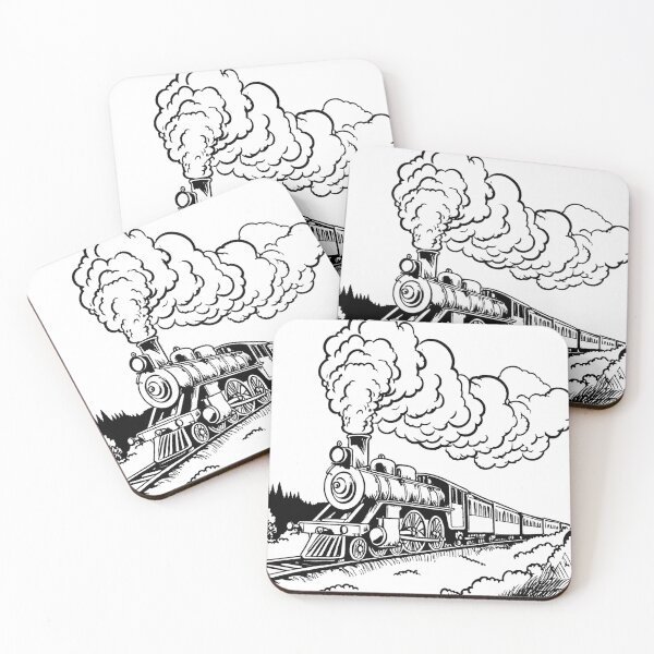 Item preview, Train Line Drawing designed and sold by GeoSketchWear.