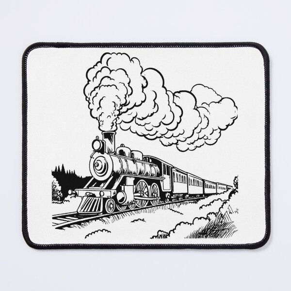 Item preview, Train Line Drawing designed and sold by GeoSketchWear.