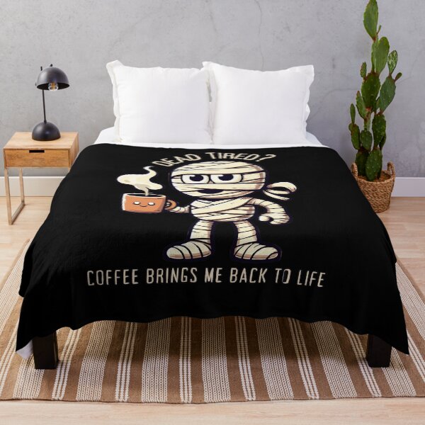Item preview, Funny Mummy Coffee Lover Design - “Dead Tired? Coffee Brings Me Back To Life" | Funny Halloween Gift designed and sold by Tw1nsAIArt.