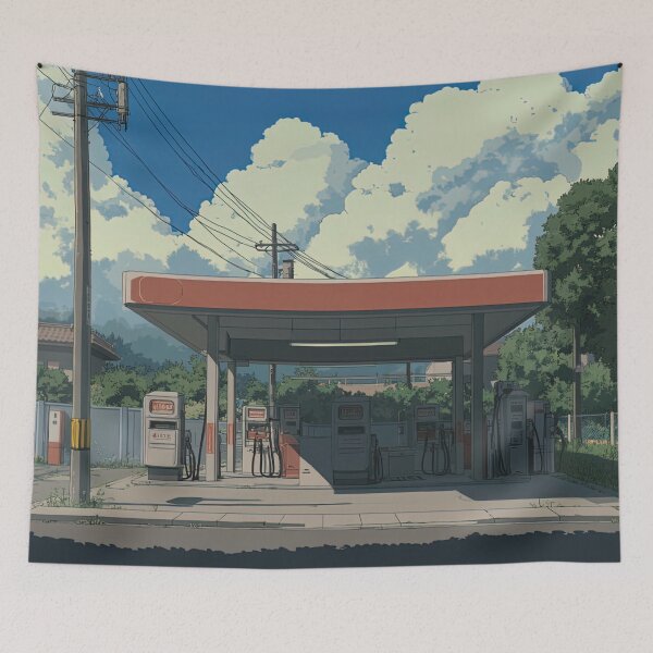 Item preview, Gas station | Anime style designed and sold by ComicsFactory.