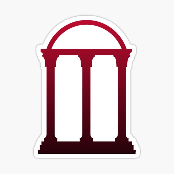 Item preview, UGA Red & Black Gradient Arch Sticker designed and sold by clarinetcat3.