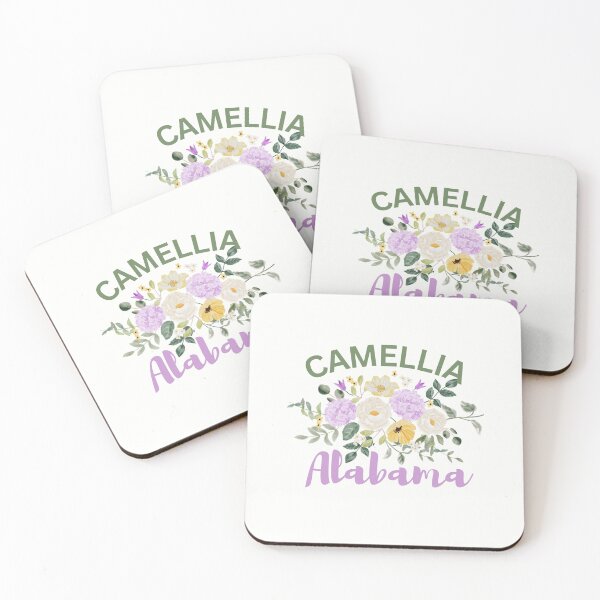 Artikelvorschau, Alabama State Kamelien-Blumen-Pastell-T-Shirt Sticker entworfen und verkauft von ThinkNature!.