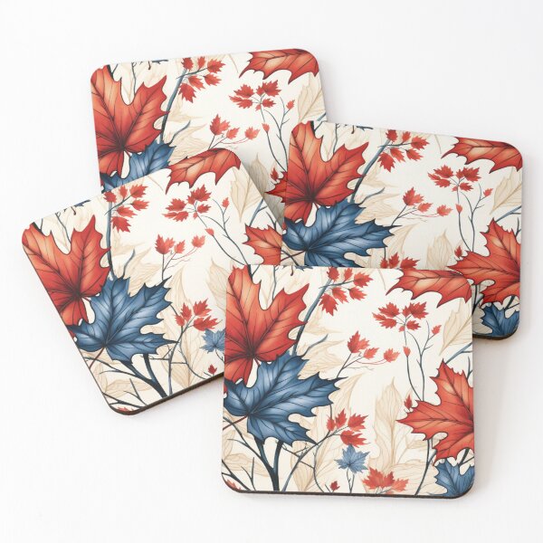Item preview, Just Autumn Leaves Things (red and blue) designed and sold by The Art of Kkatarynka.