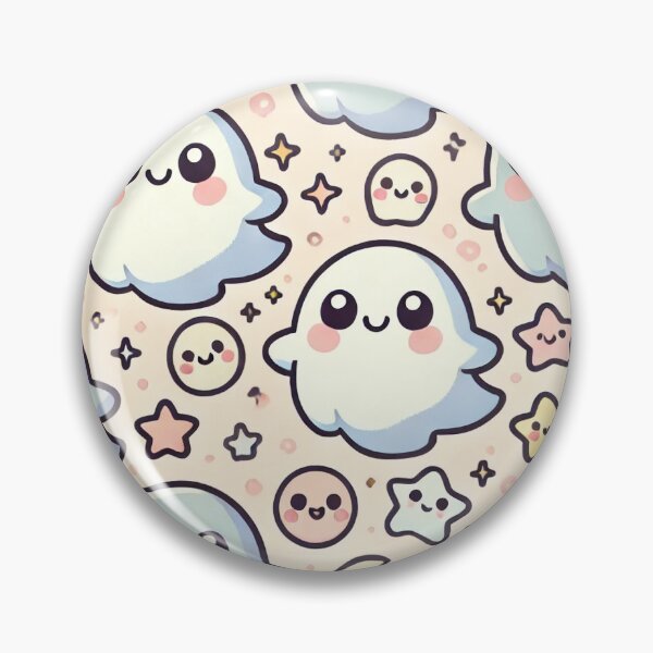 Artikelvorschau, Kawaii süße Geister nahtlose Muster – Pastell Halloween Cartoon Design entworfen und verkauft von hitechmom.