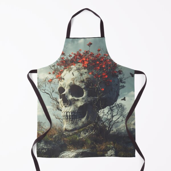 Item preview, Ethereal Convergence: Raven and Skull Amidst Jungle's Crimson Bloom designed and sold by MythSpire.