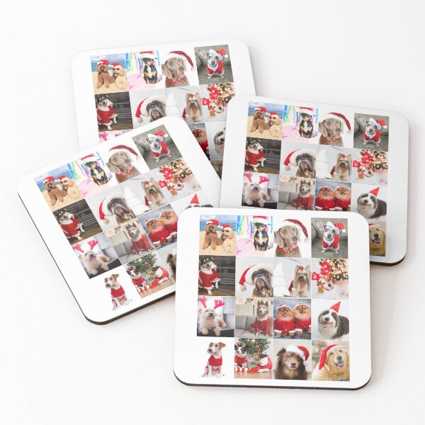 Item preview, Adorable Christmas Dog Photo Collage designed and sold by ColorfulPrints.