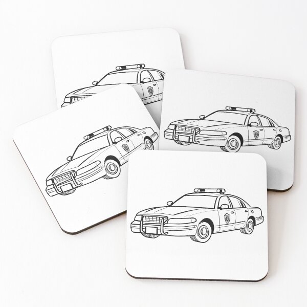Item preview,  Police Car Line Drawing designed and sold by GeoSketchWear.