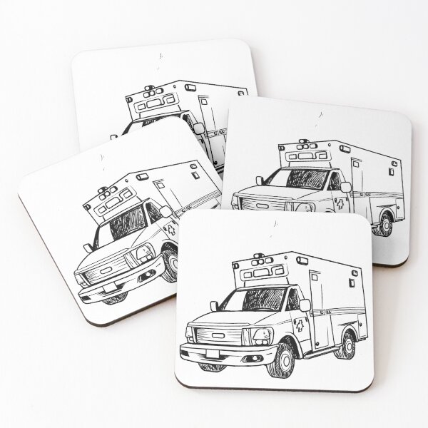 Item preview, Ambulance Line Drawing designed and sold by GeoSketchWear.