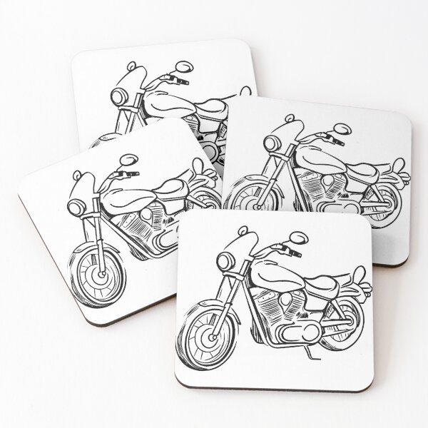 Item preview, Motorcycle From the SIde Line Drawing designed and sold by GeoSketchWear.