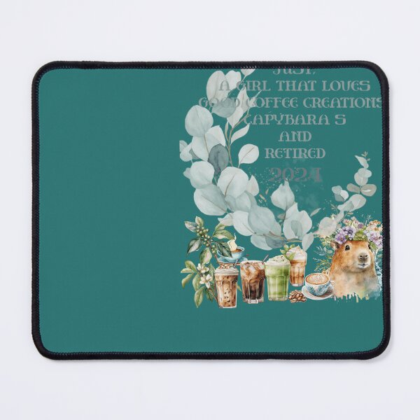 Item preview, retired 2024, happy, capybara, coffee, coffee lover designed and sold by FOODIESART.