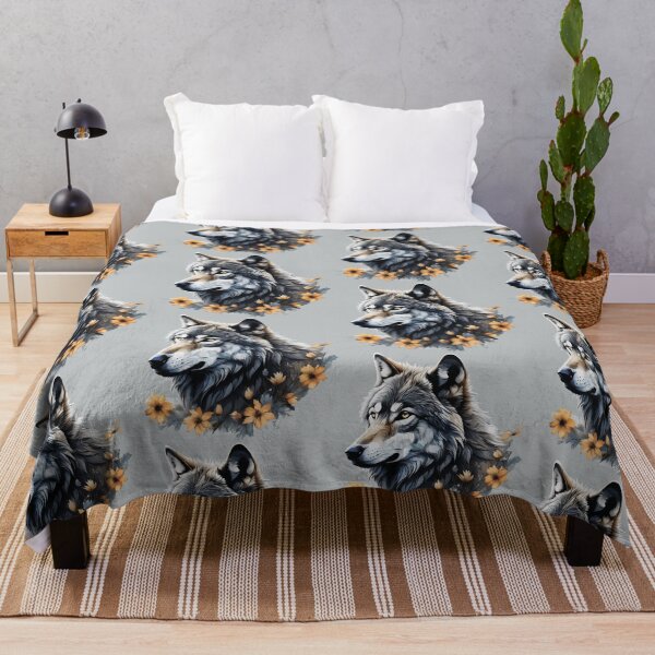 Item preview, Wolf head in flowers. designed and sold by MagelliShop.