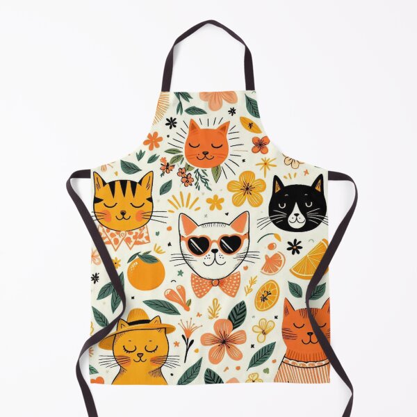 Item preview, Pattern Mood Cat Faces and Flowers & Little Orange Blossoms designed and sold by raedattia.