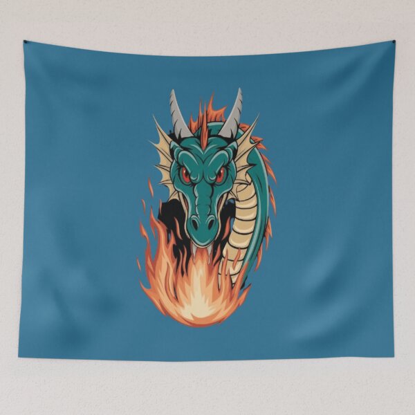 Artikelvorschau, Mystische Flammen: Eine Vintage-Drachenillustration entworfen und verkauft von PrintBreeze.