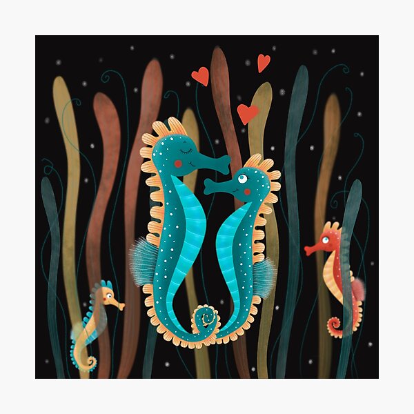 Seahorses in love Photographic Print