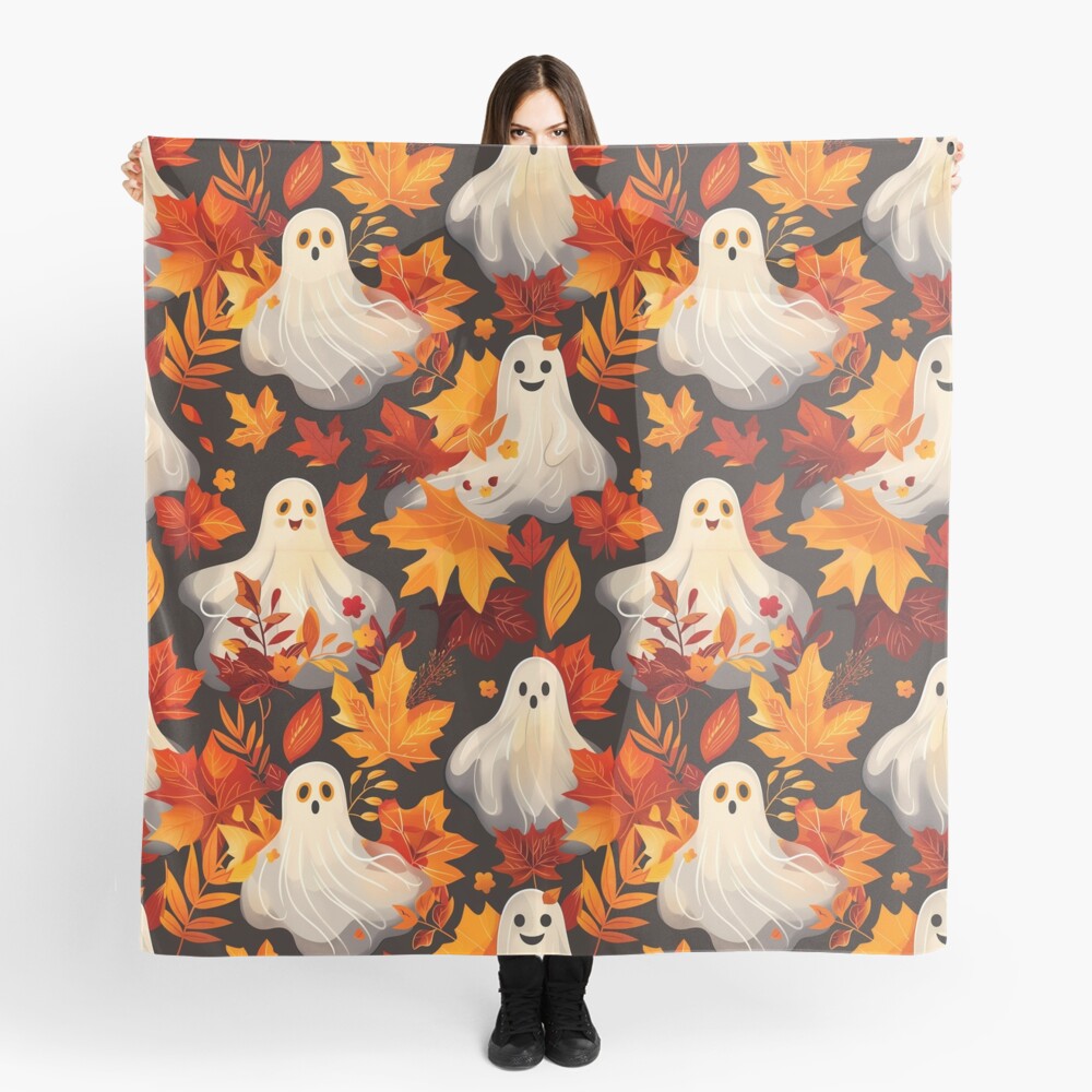 Spooky Fall Vibes Ghosts Scarf