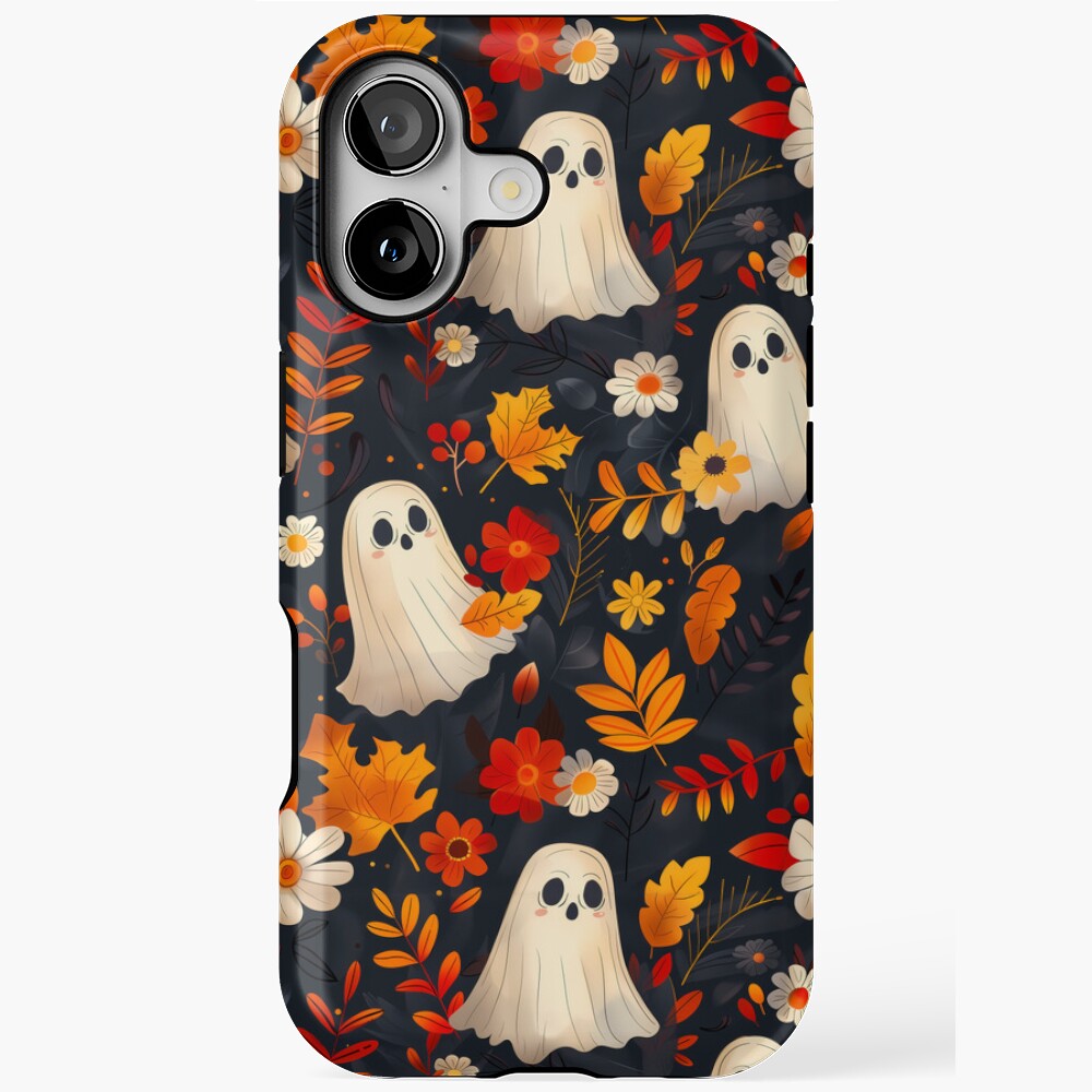 iPhone MagSafe Tough Case - Spooky Ghosts: Fall Leaves Edition