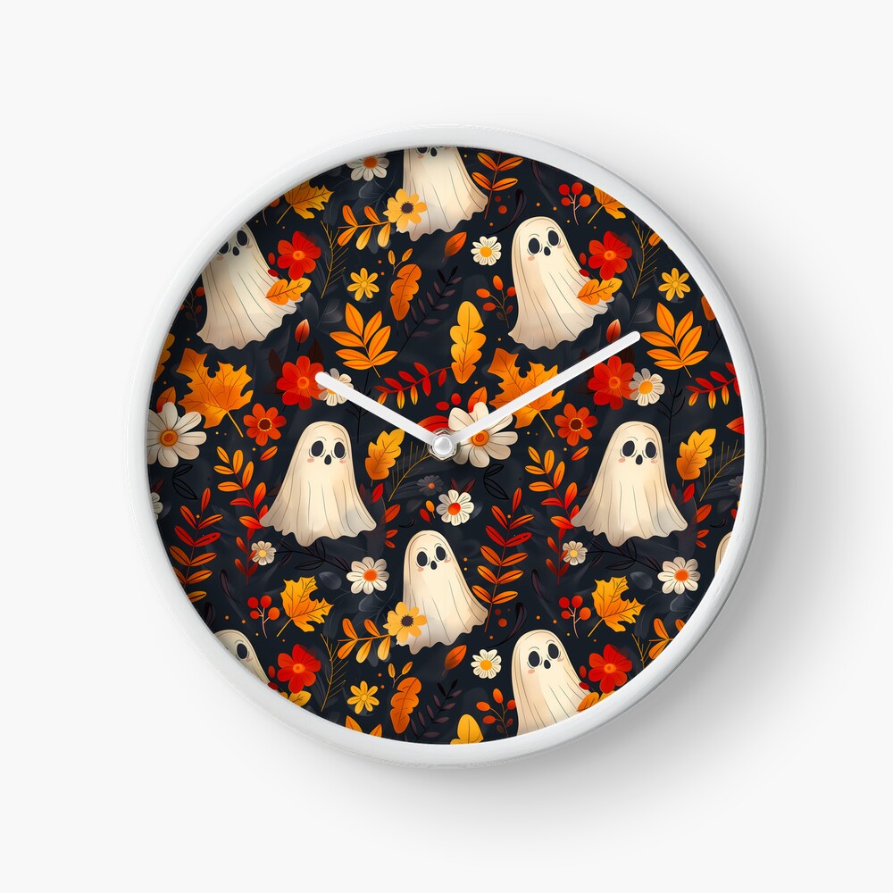 Clock - Spooky Ghosts: Fall Leaves Edition