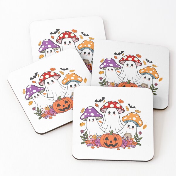 Item preview, Сute ghost mushrooms designed and sold by TavellynArt.
