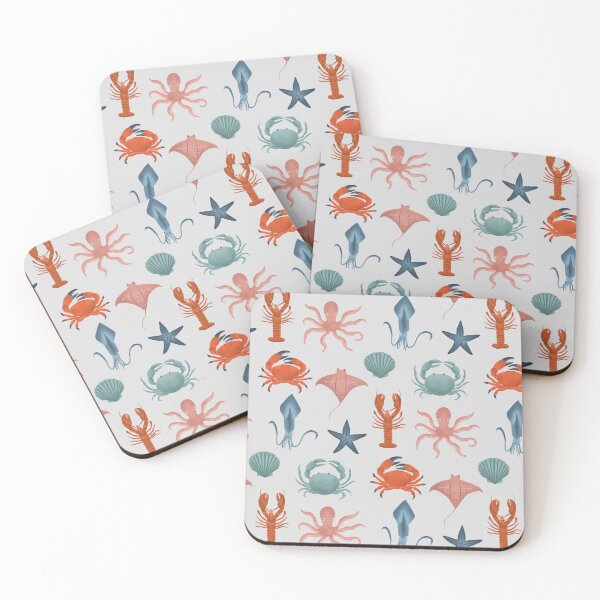 Item preview, Cute and fresh hand drawn sea creatures pattern designed and sold by TinyFlowerArt.