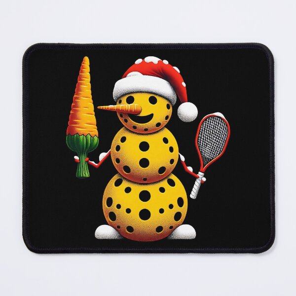 Item preview, Pickleball Snowman Player Santa Hat Holding Paddle And Carrot   -  Xmas Halloween  designed and sold by Smix Pixels.