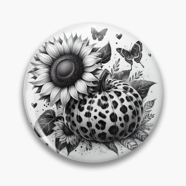 Item preview, Leopard Pumpkin,Sunflower,Fall,Black and White designed and sold by deniz kaya.