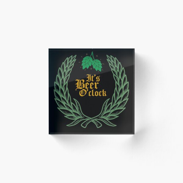 Artikelvorschau, Bier Uhr Lorbeerkranz Illustration entworfen und verkauft von MSHobbies.