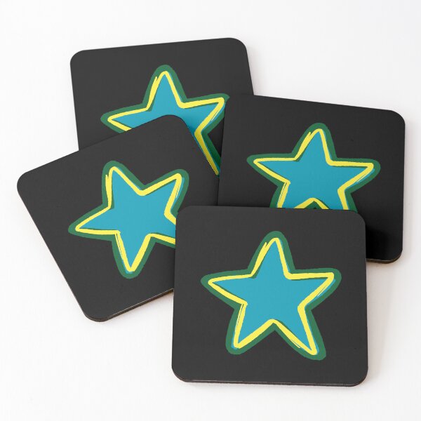 Item preview, BRIGHT STAR, DARK GREEN, YELLOW AND BLUE STAR designed and sold by larissa-myrie.