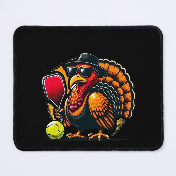 Item preview, Pickleball Turkey Player Wearing Sunglasses And Hat Holding Paddle - Xmas Halloween Thanksgiving designed and sold by Smix Pixels.