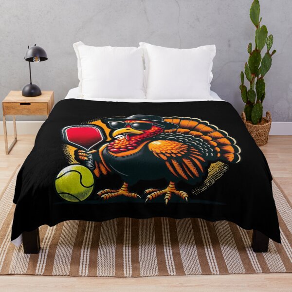 Item preview, Pickleball Turkey Player Wearing Sunglasses And Hat Holding Paddle - Xmas Halloween Thanksgiving designed and sold by Smix Pixels.