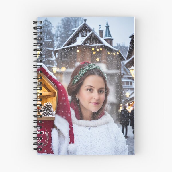 Item preview, Christmas market girl shopping in village designed and sold by Jennifer Morcom.