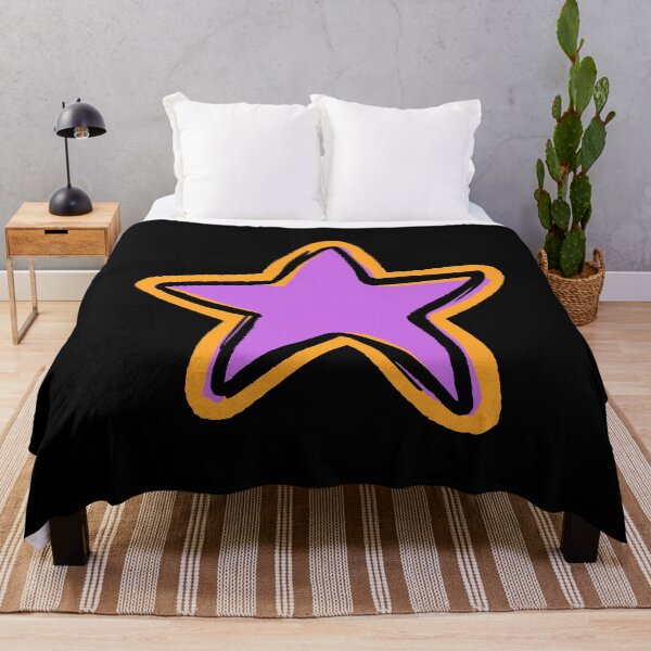 Item preview, BRIGHT STAR, PURPLE STAR WITH BLACK AND ORANGE OUTLINE designed and sold by larissa-myrie.