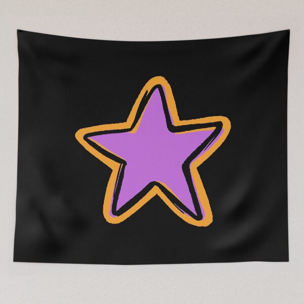 Item preview, BRIGHT STAR, PURPLE STAR WITH BLACK AND ORANGE OUTLINE designed and sold by larissa-myrie.