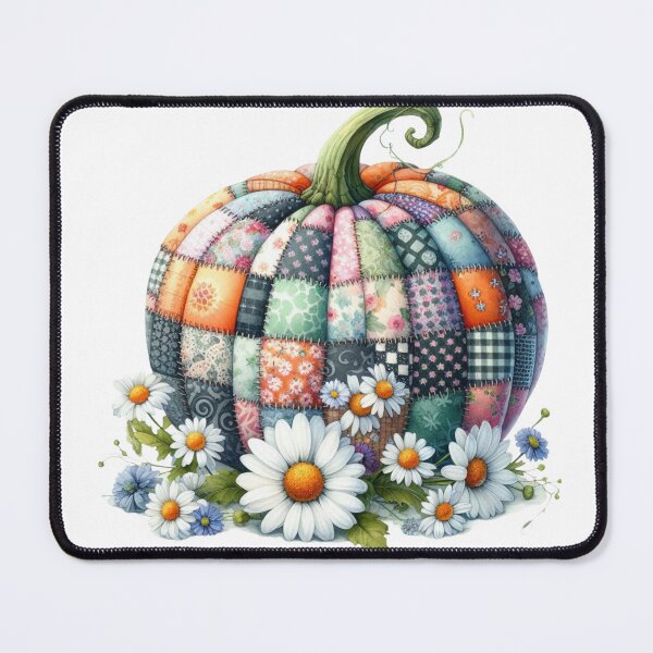 Item preview, Patchwork Pumpkin,Daisy Flower,Fall, designed and sold by deniz kaya.