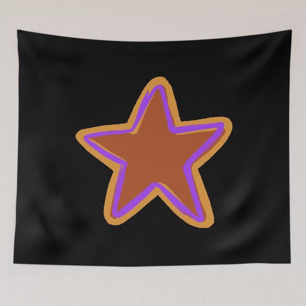 Item preview, STAR, BROWN STAR WITH PURPLE AND BEIGE OUTLINE designed and sold by larissa-myrie.