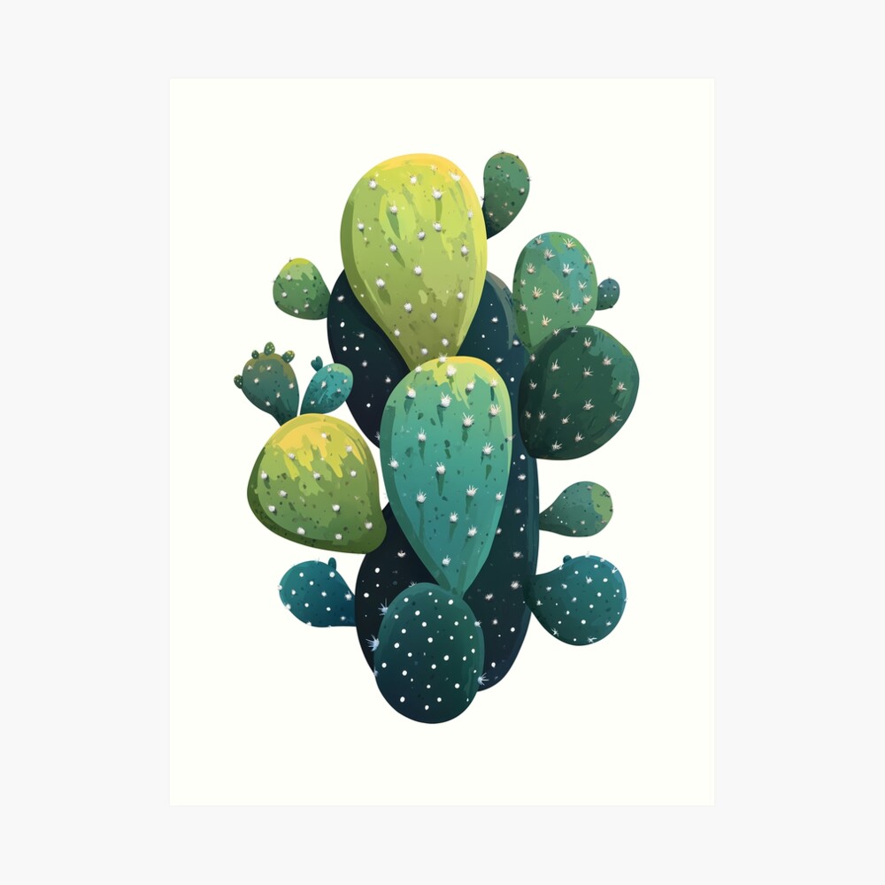 Prickly Pear-fect! Cute Cactus Cutout Art Print
