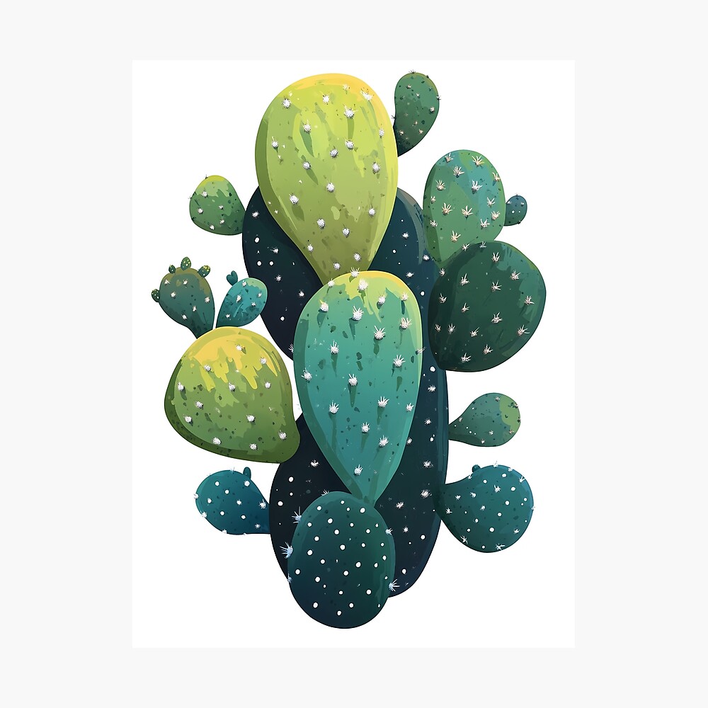 Photographic Print: Prickly Pear-fect! Cute Cactus Cutout