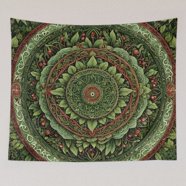 Item preview, Mandala of leaves and wild fruits designed and sold by MandalasShops.
