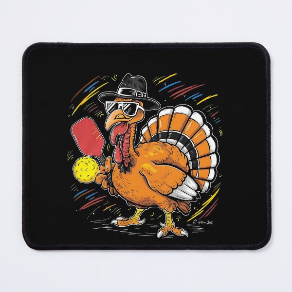 Item preview, Pickleball Turkey Player Wearing Sunglasses And Hat Holding Paddle - Xmas Halloween Thanksgiving designed and sold by Smix Pixels.