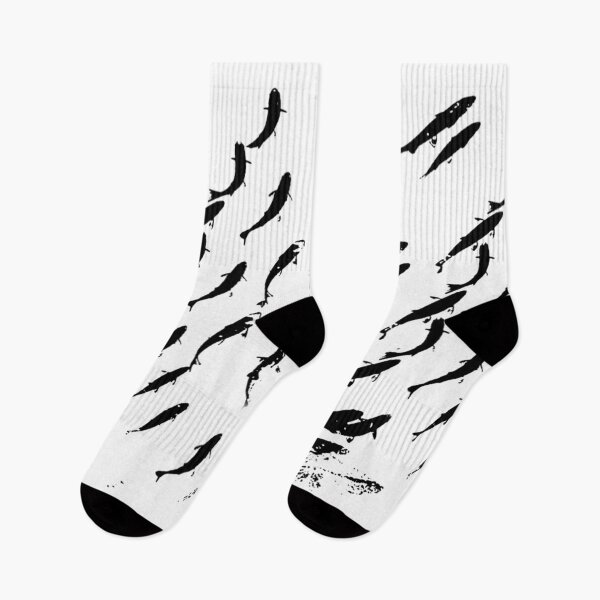 Item preview, Swimming Fish Abstract In Black And White  designed and sold by Pretty-Bird.