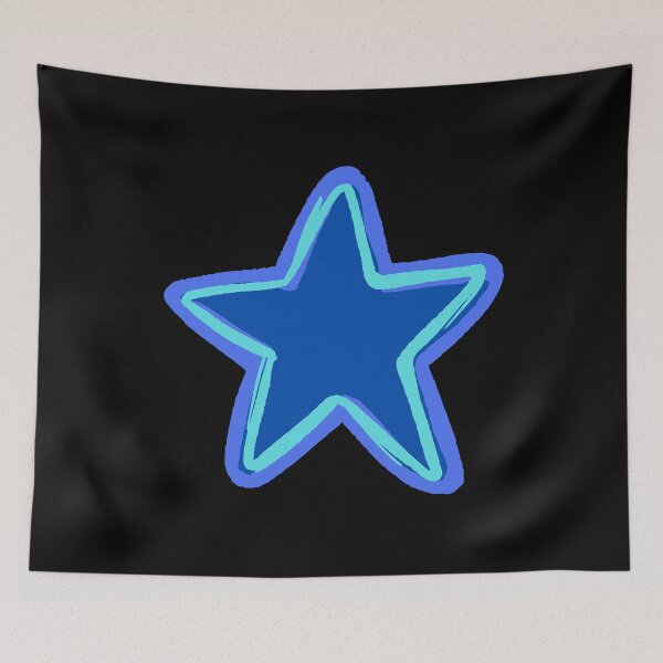 Item preview, BRIGHT STAR, BLUE STAR WITH LIGHT BLUE AND PALE BLUE OUTLINE designed and sold by larissa-myrie.
