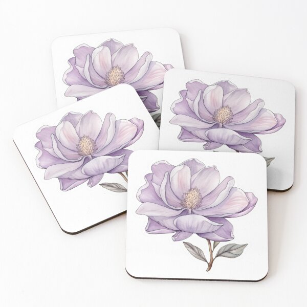 Item preview, Art Nouveau Blossoming Purple Magnolia Flower  designed and sold by DarlaEdnaFleur.