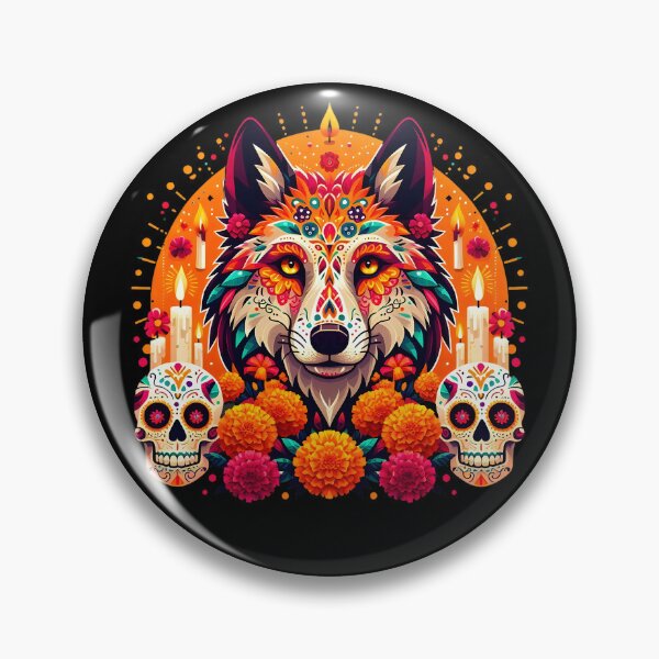 Item preview, The Day of The Dead Mexican Wolf T-shirt designed and sold by CreativeFlux.