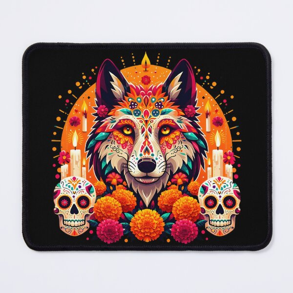 Item preview, The Day of The Dead Mexican Wolf T-shirt designed and sold by CreativeFlux.