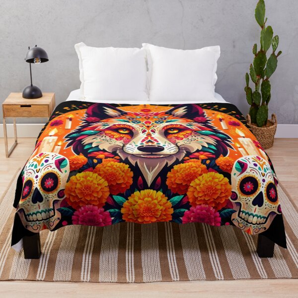 Item preview, The Day of The Dead Mexican Wolf T-shirt designed and sold by CreativeFlux.