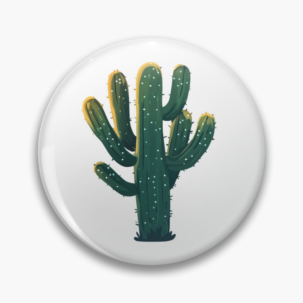 Cute Saguaro Cactus in Desert Sunlight Pin